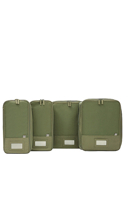 Shop Beis The Compression Packing Cubes 4pc In 橄榄色