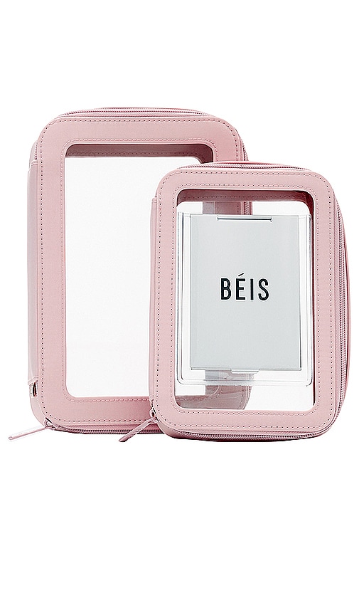The Inflight Cosmetic Case Set in Atlas Pink