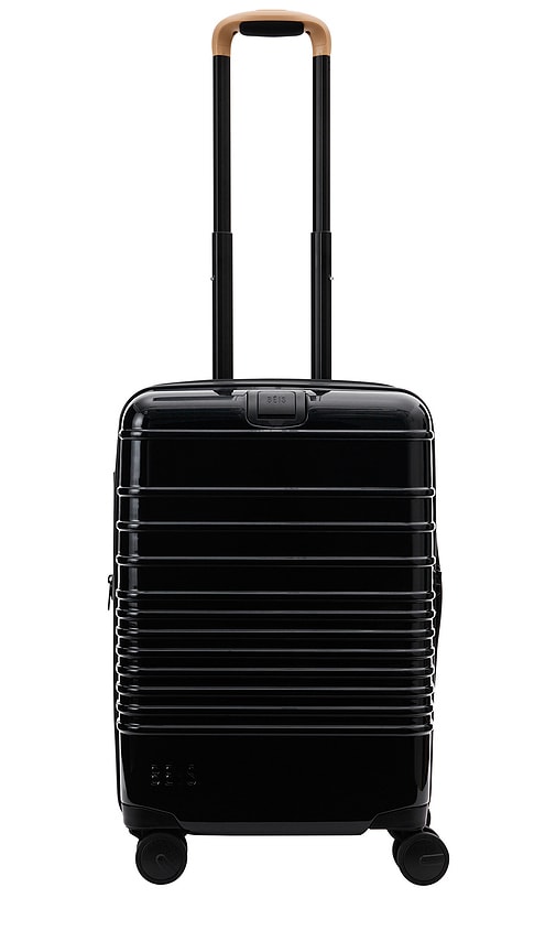 Shop Beis The Glossy Carry-on Roller In Black