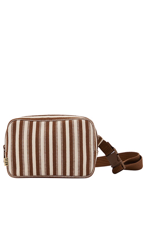 Shop Beis The Summer Stripe Belt Bag In 淡棕色