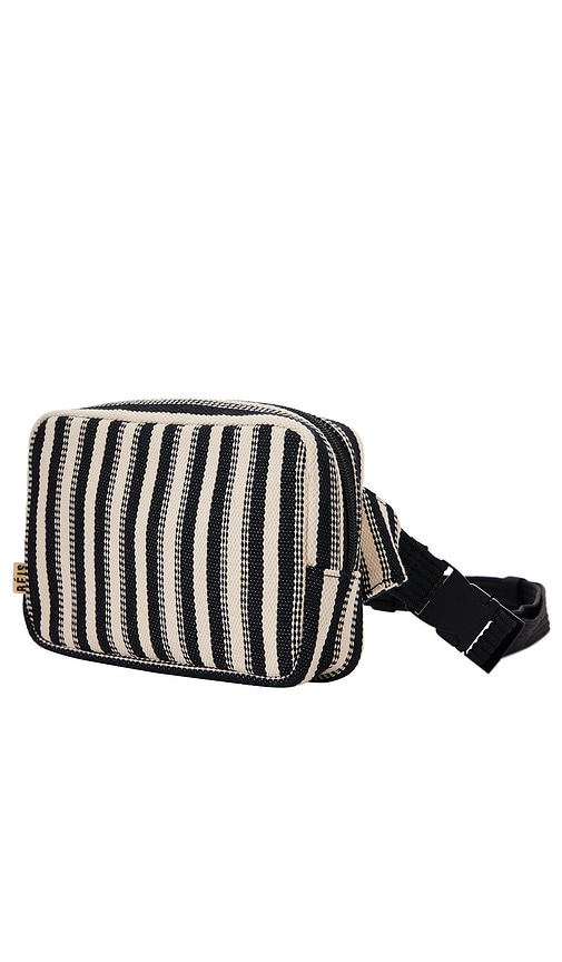 Shop Beis The Summer Stripe Belt Bag In 黑色