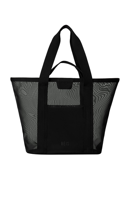 The Mesh Beach Tote Bag in Black.