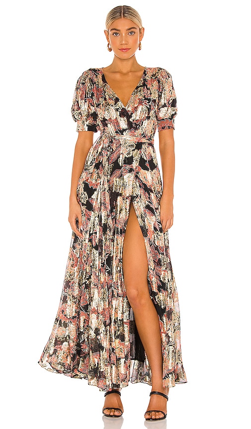 HEMANT AND NANDITA Sion Maxi Dress in Somber