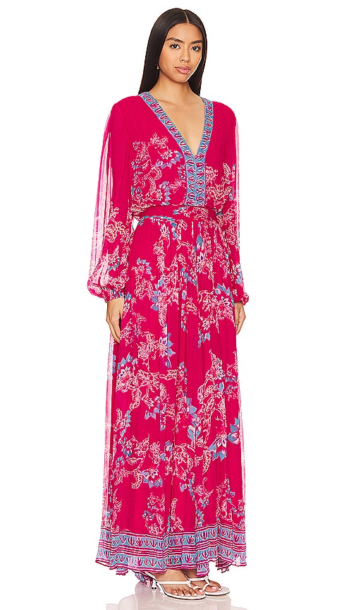 Shop Hemant & Nandita Maheen Maxi Dress In Fuchsia