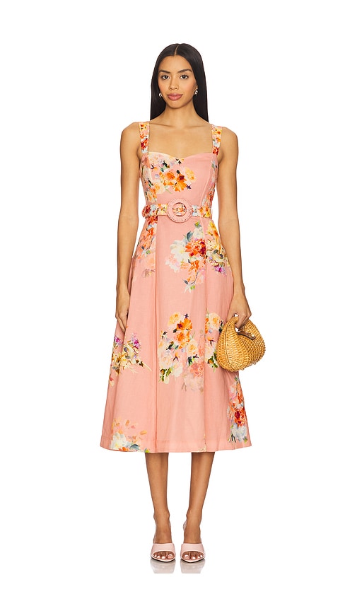 Midi Dress With Buckle Belt in Rose. - size L (also in M, S, XL, XS) - HEMANT AND NANDITA - Modalova