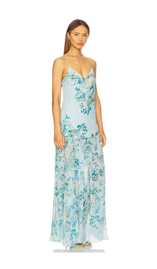 Hemant & Nandita Maxi Dress Blue Yellow Mix In Blue