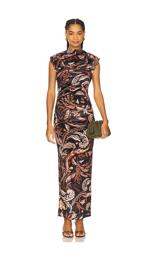 HEMANT AND NANDITA Mock Neck Midi Dress