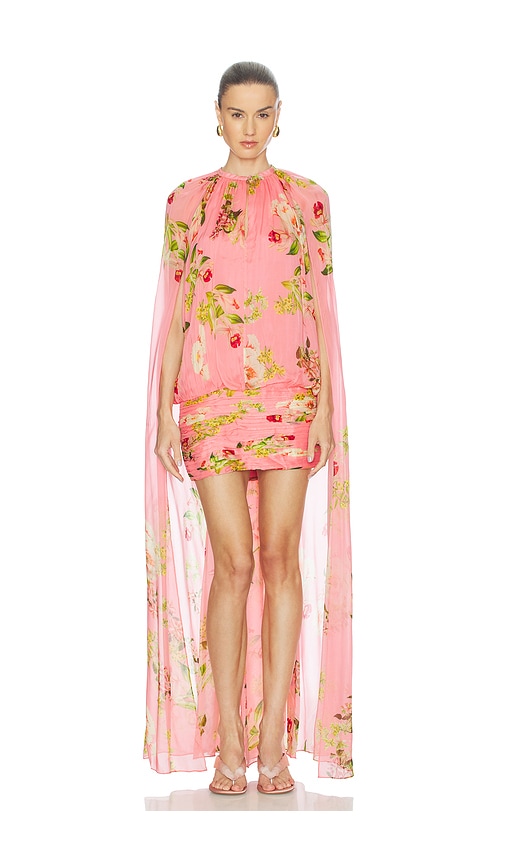 HEMANT AND NANDITA Ruched Cape Mini Dress