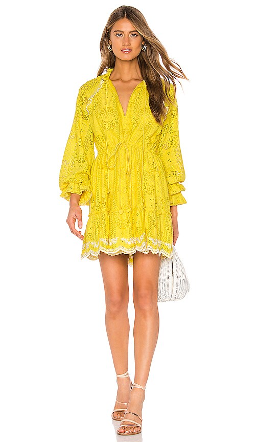 HEMANT AND NANDITA Sol Mini Dress in Yellow | REVOLVE