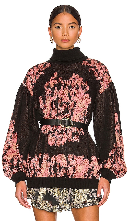HEMANT AND NANDITA Nova Sweater in Black Luana Print