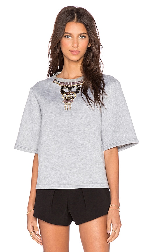 Embellished 3/4 Sleeve Sweatshirt