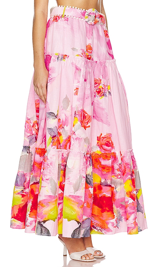 Shop Hemant & Nandita Belted Maxi Skirt In Pink