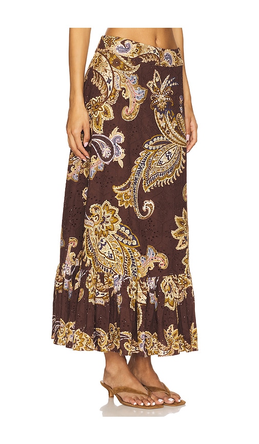 Hemant & Nandita A Line Ankle Length Skirt In Brown