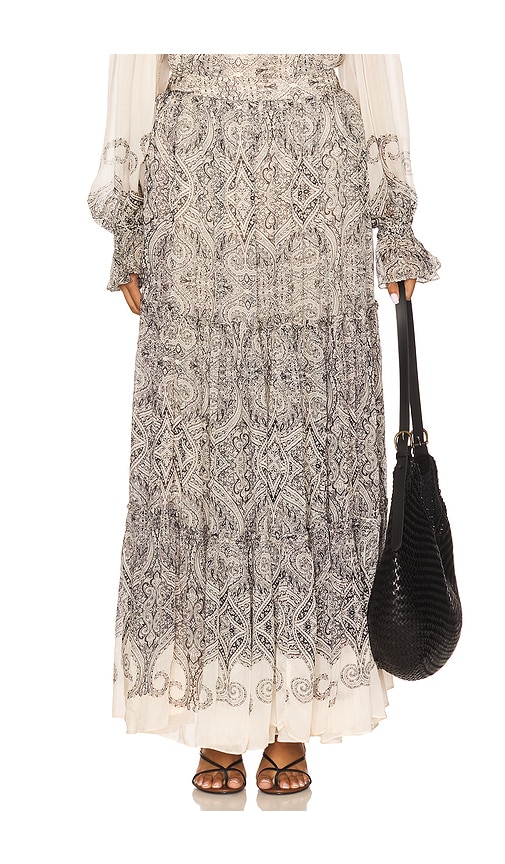 Hemant & Nandita Tiered Maxi Skirt In Multi