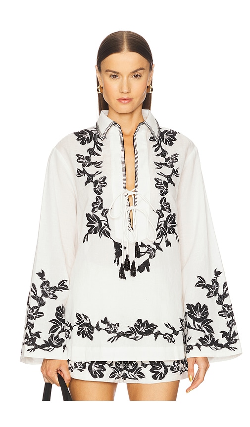 Hemant & Nandita Drop Shoulder Collared Tunic In Multi