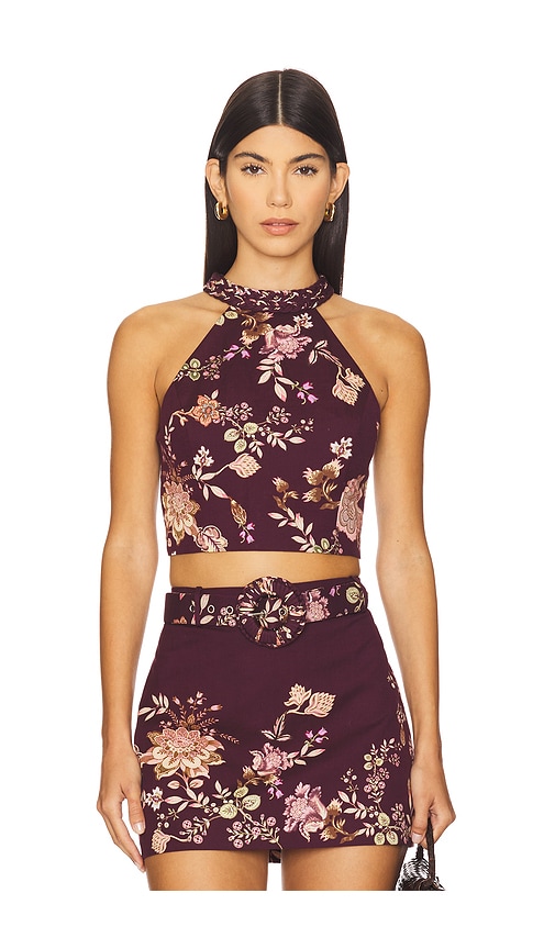 Halter Neck Top in Burgundy. - size XL (also in L, M, S, XS)