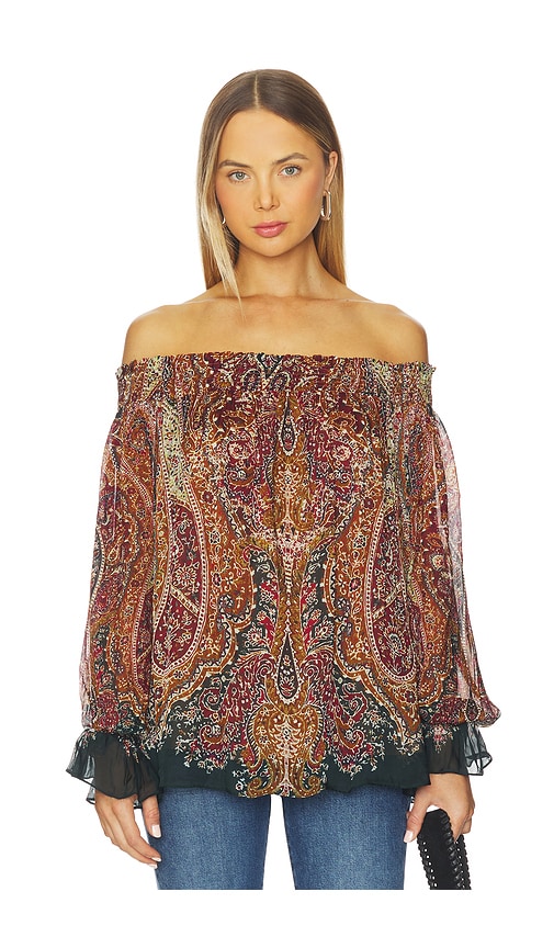 Hemant & Nandita Smocked Detailed Off Shoudler Top In Multi