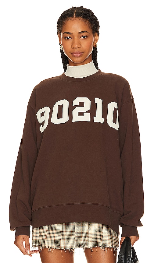 Beverly Hills X Revolve Beverly Hills Washed Printed Sweatshirt In Brown
