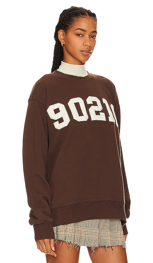 Shop Beverly Hills X Revolve Beverly Hills Washed Printed Sweatshirt In Brown