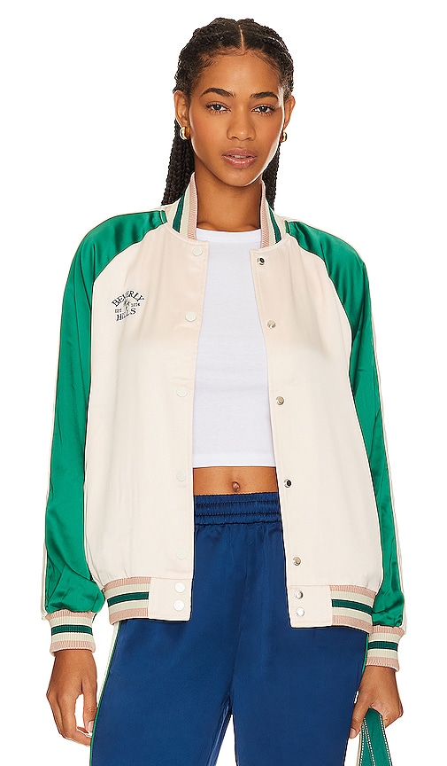Shop Beverly Hills X Revolve Beverly Hills Reversible Track Jacket In Ivory