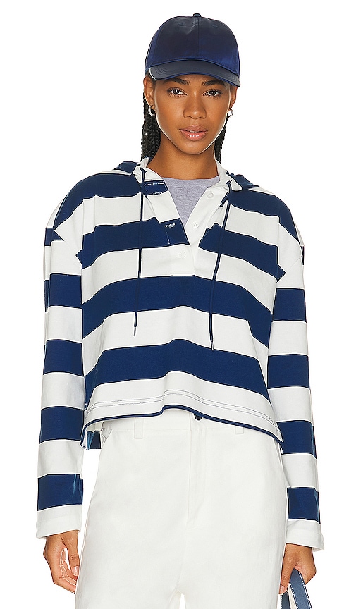Beverly Hills X Revolve Beverly Hills Oversized Rugby Hoodie In Navy
