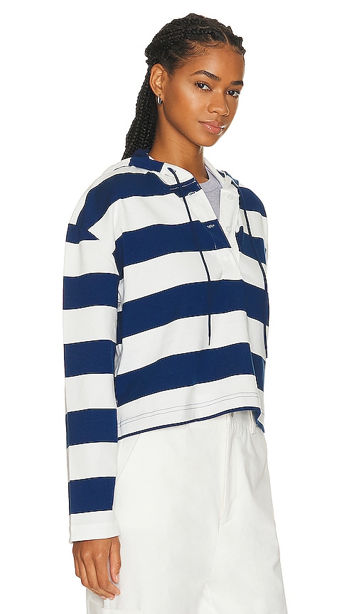 Shop Beverly Hills X Revolve Oversized Rugby Hoodie In Navy