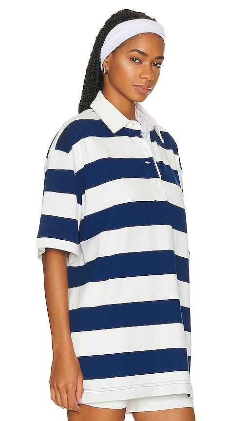 Shop Beverly Hills X Revolve Oversized Short Sleeve Rugby Tee In Navy