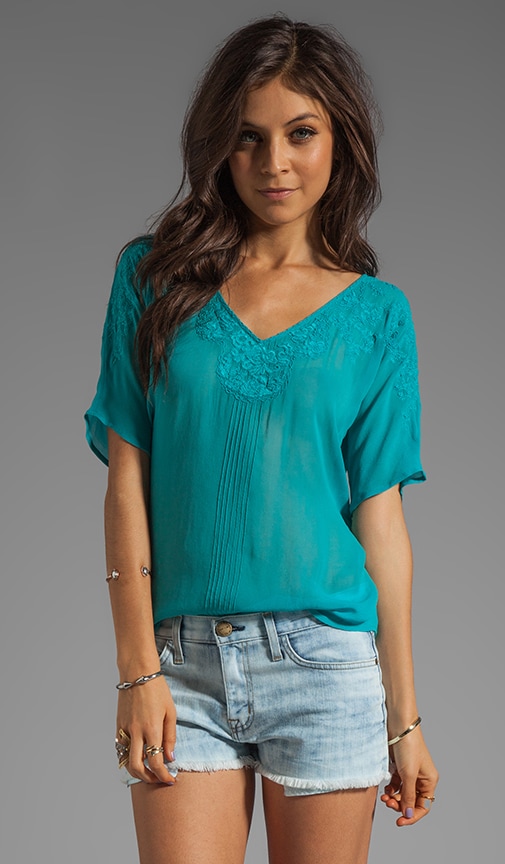Top with Crescent Mesh Details