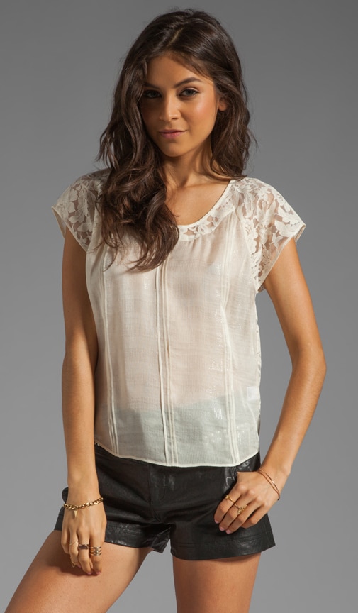Pintuck Lace Back Shirt