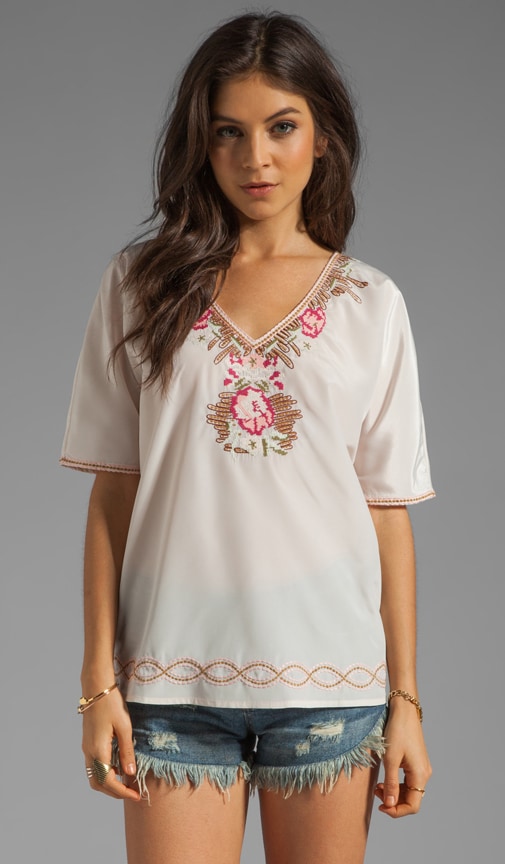 V-Neck Embroidered Top