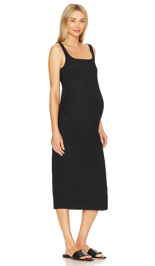 Shop Beyond Yoga Spacedye Icon Midi Maternity Dress In Black