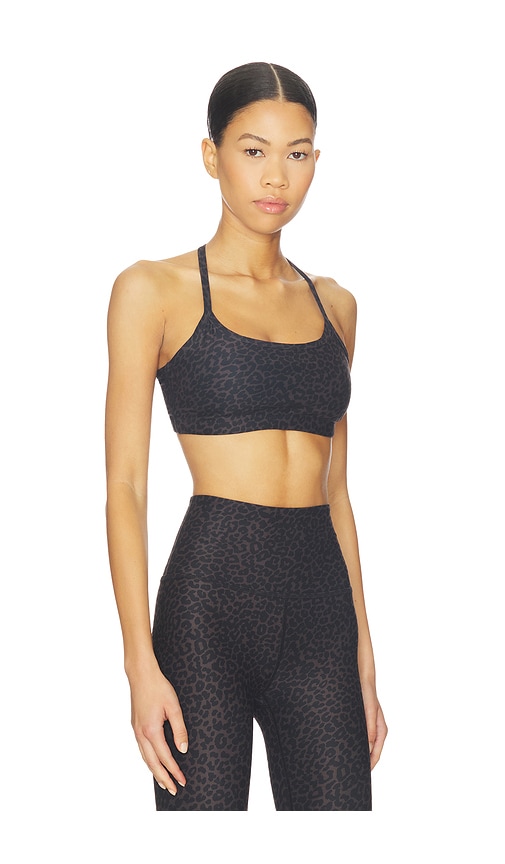 Beyond Yoga Softmark Slim Racerback Sports Bra In Animal Print