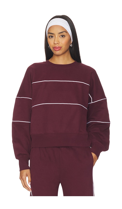 Beyond Yoga Luxe Fleece Piper Oversized Sweatshirt In Burgundy