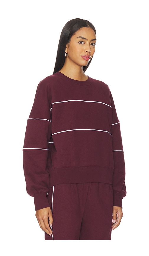 Beyond Yoga Luxe Fleece Piper Oversized Sweatshirt In Burgundy