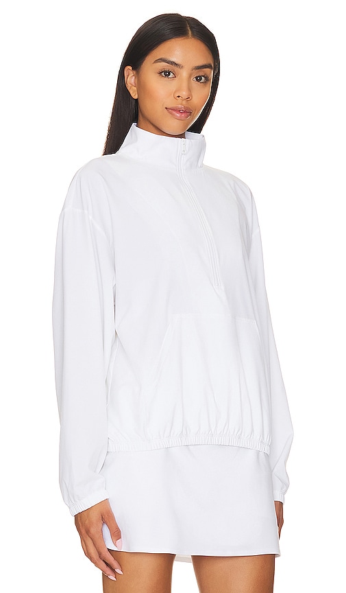 Shop Beyond Yoga In Stride Half Zip Pullover In White