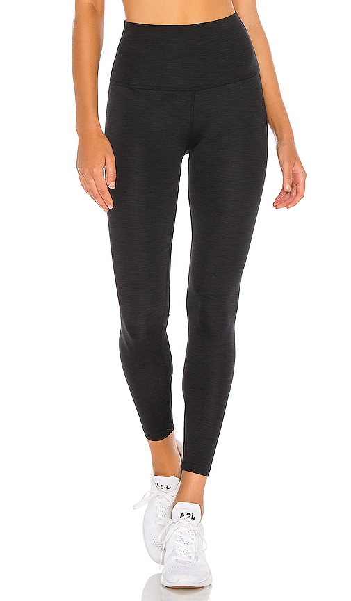 Beyond Yoga Heather Rib Waisted Midi Legging Black HR3243 - Free