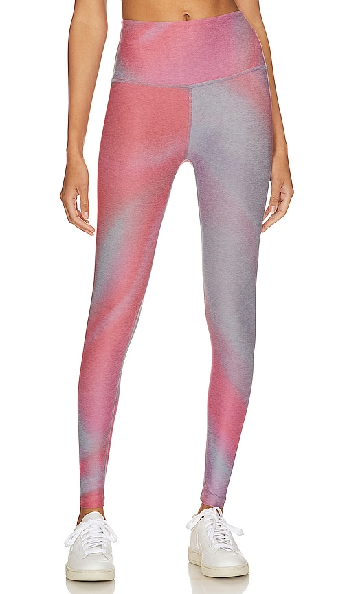 Beyond Yoga Spacedye Caught In The Midi High Waisted Legging in Magenta  Heather