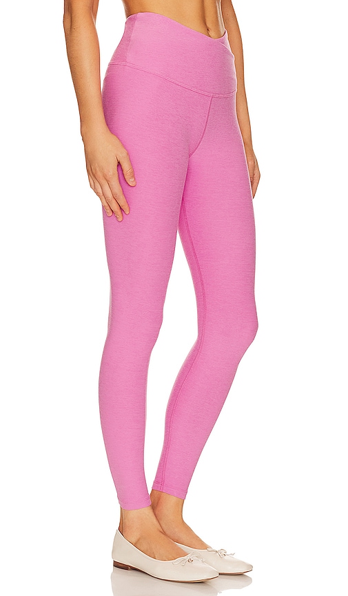Shop Beyond Yoga Spacedye At Your Leisure Midi Legging In Pink Bloom Heather
