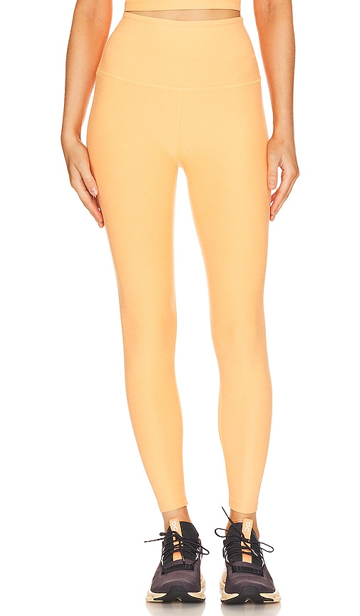 Beyond Yoga Spacedye At Your Leisure High Waisted Midi Legging in Yellow  Flower Heather