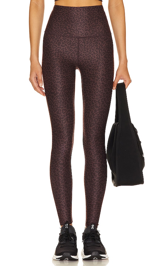 Beyond Yoga Softmark Caught in the Midi High Waisted Leggings Charcoal  Leopard M