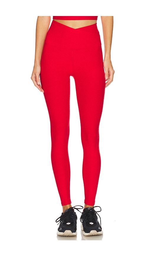 Beyond Yoga Spacedye At Your Leisure High Waisted Midi Legging In Red