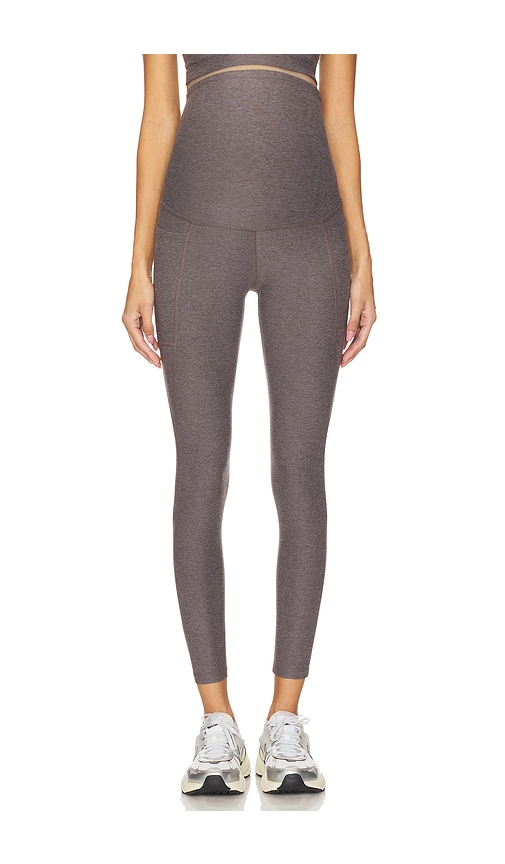 BEYOND YOGA SPACEDYE LOVE THE BUMP MATERNITY POCKET MIDI LEGGING 