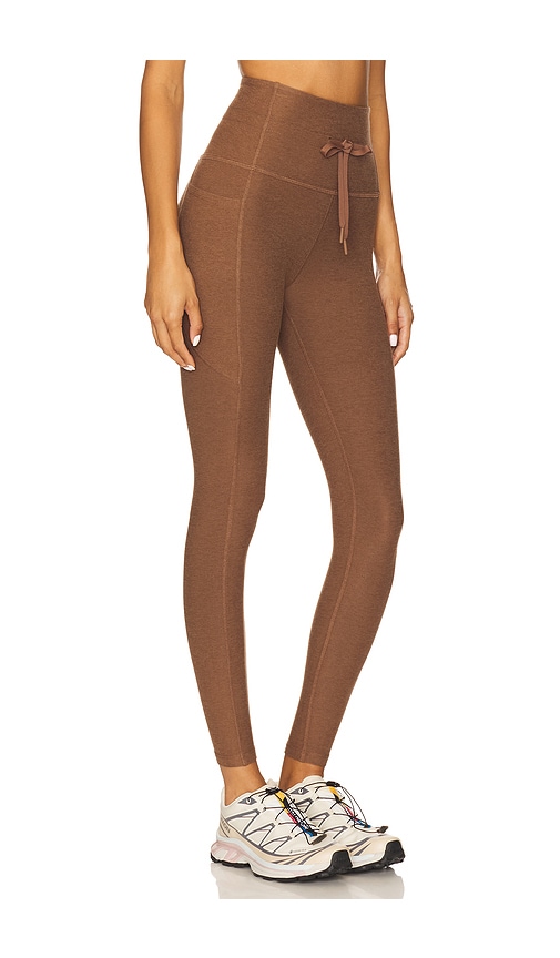 Beyond Yoga Spacedye Go Pocket Midi Legging In Brown