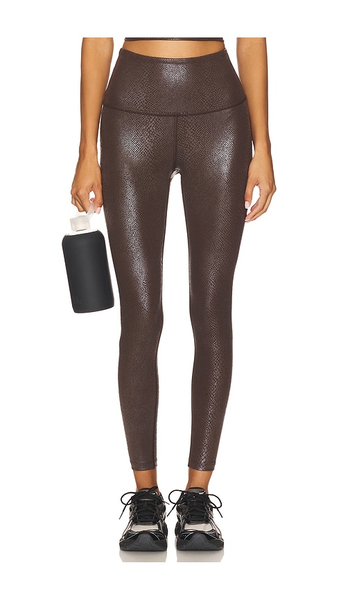 Beyond Yoga Power Shine High Waisted Midi Legging In Brown