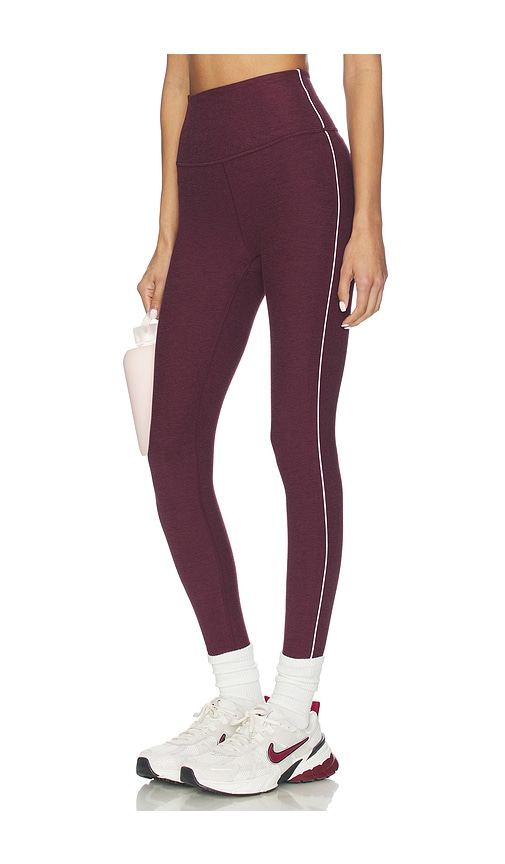 Beyond Yoga Spacedye Ready Midi Legging In Burgundy