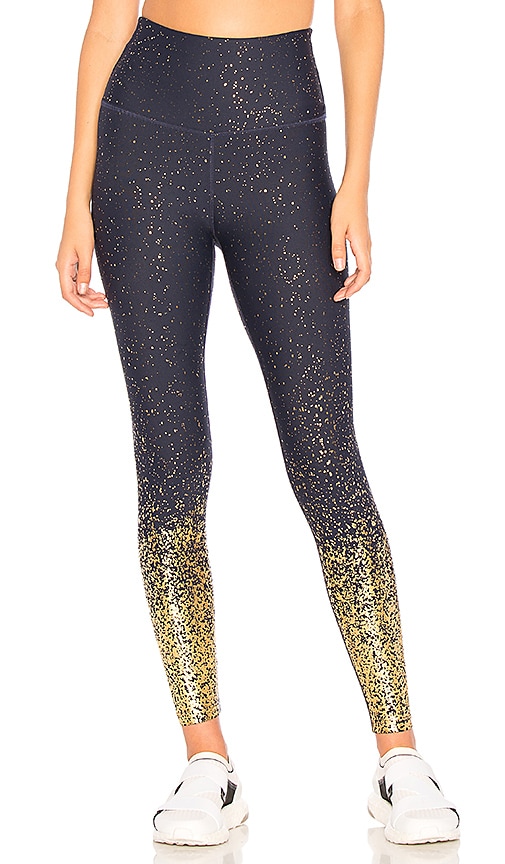 Beyond Yoga High Waisted Alloy Legging in Navy Gold Speckle | REVOLVE