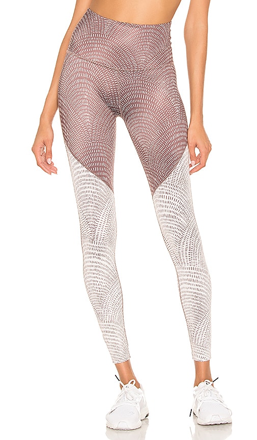 Beyond Yoga Lux High Waisted Angled Midi Legging in Etched Fans