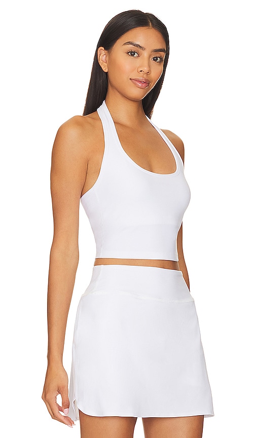 Shop Beyond Yoga Spacedye Well Rounded Cropped Halter Tank In White