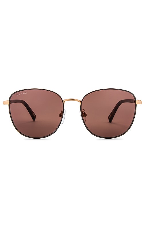 BY FAR Gibson Sunglasses in Metallic Gold.