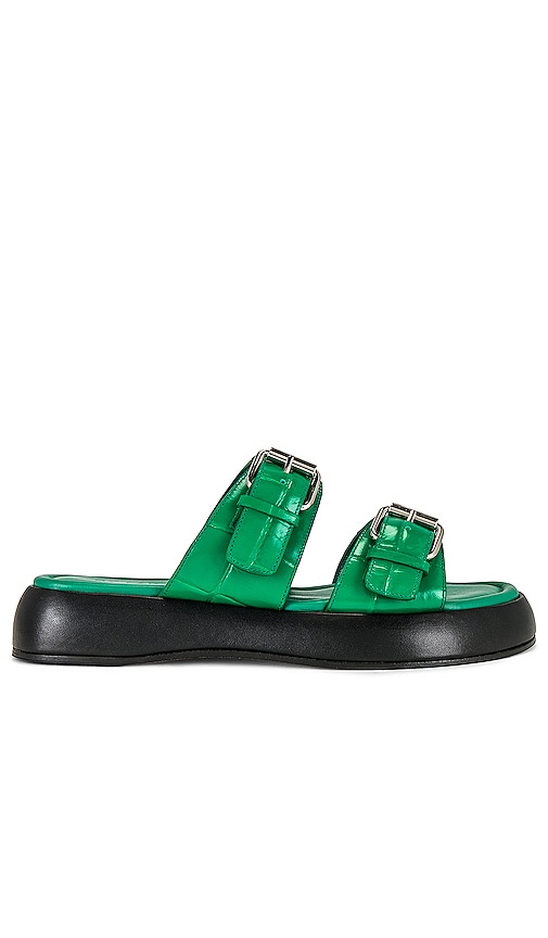 BY FAR Wyatt Slide in Clover Green REVOLVE